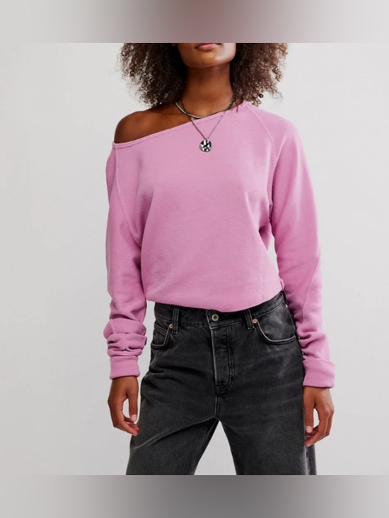 NWT Free People We The Free Jess Long Sleeve - orchid combo - medium - Picture 4 of 10